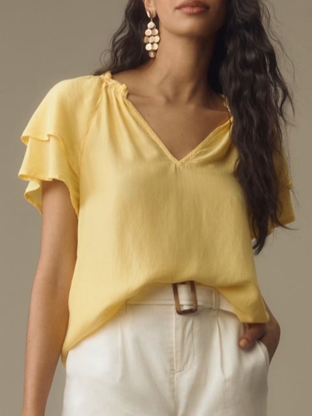 Cloth & Stone Ruffle-Neck Top